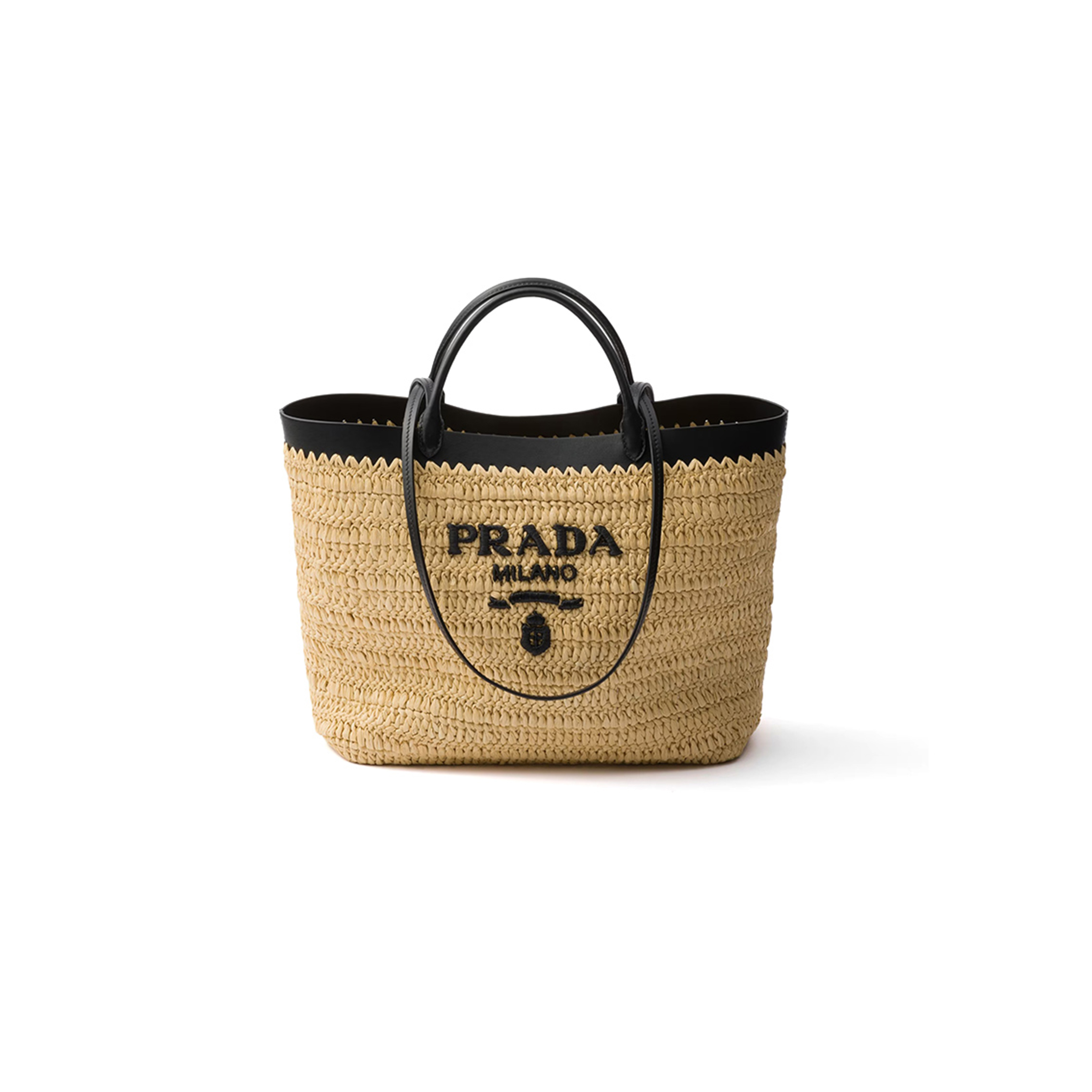 PRADA MEDIUM CROCHET AND LEATHER TOTE BAG 1BG499 (32*29*16cm)